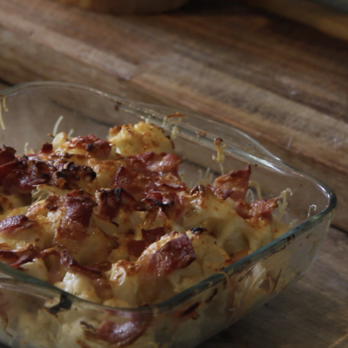 5 min roasted cauliflower cheese